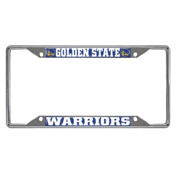 Golden State Warriors Chrome Metal License Plate Frame, 6.25in x 12.25in