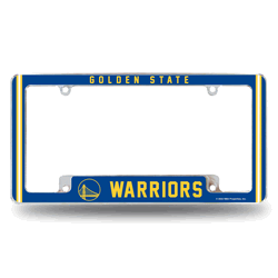 Golden State Warriors Classic 12" x 6" Chrome All Over Automotive License Plate Frame