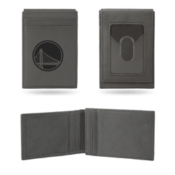 Golden State Warriors Gray Laser Engraved Front Pocket Wallet
