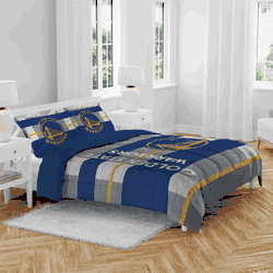 Golden State Warriors Heather Stripe 3 PC Full/Queen Bed in a Bag
