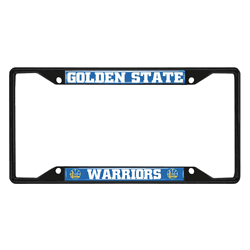 Golden State Warriors Metal License Plate Frame Black Finish