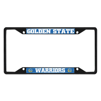 Golden State Warriors Metal License Plate Frame Black Finish