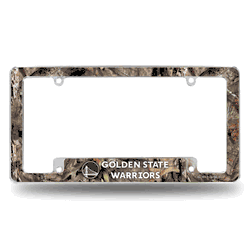Golden State Warriors Mossy Oak 12" x 6" Chrome All Over Automotive License Plate Frame for Car/Truck/SUV