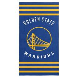 Golden State Warriors NBA Stripes Beach Towel 30 x 60 inches