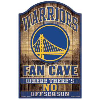 Golden State Warriors Sign 11x17 Wood Fan Cave Design