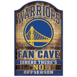 Golden State Warriors Sign 11x17 Wood Fan Cave Design