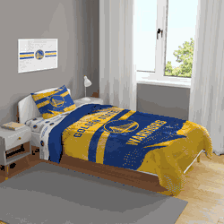 Golden State Warriors Slanted Stripe 4 PC Twin Bed in a Bag
