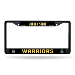 Golden State Warriors Standard Black Chrome Frame with Plastic Inserts 12" x 6" Car/Truck Auto Accessory