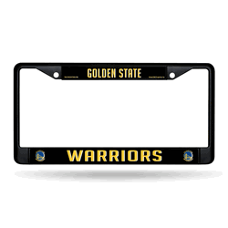 Golden State Warriors Standard Black Chrome Frame with Plastic Inserts 12" x 6" Car/Truck Auto Accessory