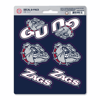 Gonzaga Bulldogs 6 Count Mini Decal Sticker Pack