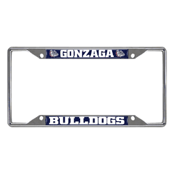 Gonzaga Bulldogs Chrome Metal License Plate Frame, 6.25in x 12.25in