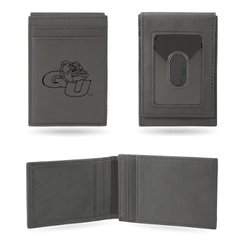 Gonzaga Bulldogs Gray Laser Engraved Front Pocket Wallet