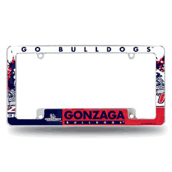 Gonzaga Bulldogs Primary 12" x 6" Chrome All Over Automotive License Plate Frame for Car/Truck/SUV