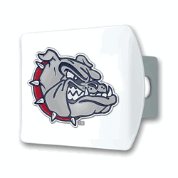 Gonzaga White Metal Hitch Cover with  3D Color Emblem