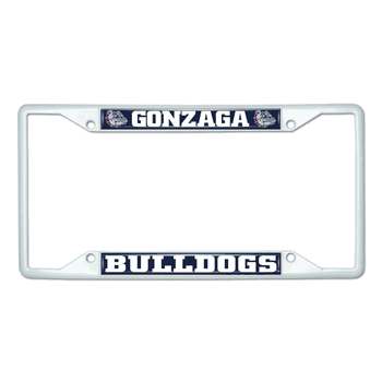 Gonzaga White Metal License Plate Frame - 6.25