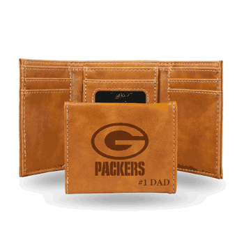 Green Bay Packers #1 DAD Laser Engraved Tri-Fold Wallet