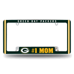 Green Bay Packers #1 Mom 12" x 6" Chrome All Over Automotive License Plate Frame