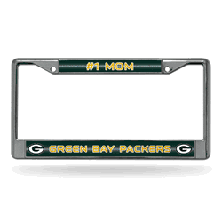 Green Bay Packers #1 Mom 12" x 6" Silver Bling Chrome Car/Truck/SUV Auto Accessory