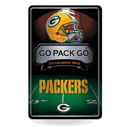 Green Bay Packers 11X17 Large Embossed Metal Wall Sign
