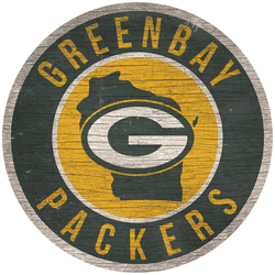 Green Bay Packers 12 in. Circle w/ State Sign