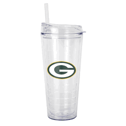 Green Bay Packers 22oz Flipside Dbl Wall Clear Tumbler