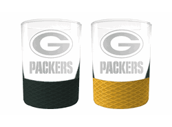 Green Bay Packers 2pc Laser Etched Commissioner Rocks Glass Set