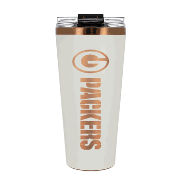 Green Bay Packers 32oz Crme and Copper Big Slim Tumbler with Straw
