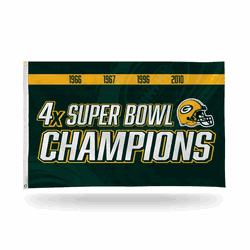 Green Bay Packers 4 Time Super Bowl Champs Banner Flag
