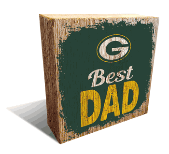Green Bay Packers Best Dad 6x6 Wood Block