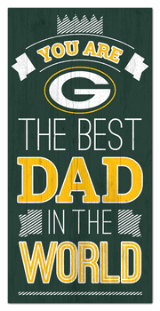 Green Bay Packers Best Dad in the World 6x12 Sign