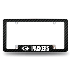 Green Bay Packers Black 12" x 6" Chrome All Over Automotive License Plate Frame