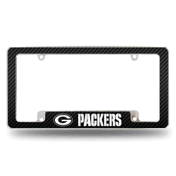 Green Bay Packers Black 12" x 6" Chrome All Over Automotive License Plate Frame for Car/Truck/SUV