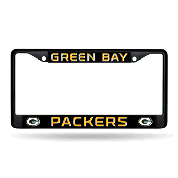 Green Bay Packers  Black Chrome Frame with Plastic Inserts 12