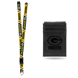 Green Bay Packers Black Front Pocket Wallet Set