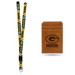 Green Bay Packers Brown Front Pocket Wallet Set