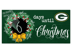 Green Bay Packers Chalk Christmas Countdown 6x12 Sign