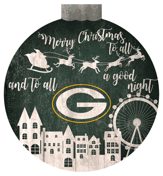 Green Bay Packers Christmas Village 12in Wall Art
