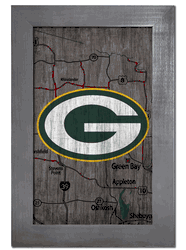 Green Bay Packers City Map 11x19 Sign