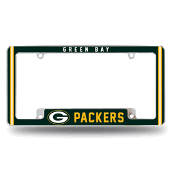 Green Bay Packers Classic 12" x 6" Chrome All Over Automotive License Plate Frame