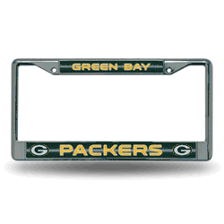 Green Bay Packers Classic 12" x 6" Silver Bling Chrome Car/Truck/SUV Auto Accessory