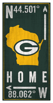 Green Bay Packers Coordinate 6x12 Sign