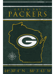 Green Bay Packers Coordinates 17x26