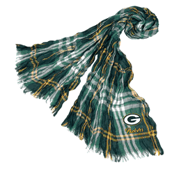 Green Bay Packers Crinkle Scarf Plaid Green/Mari