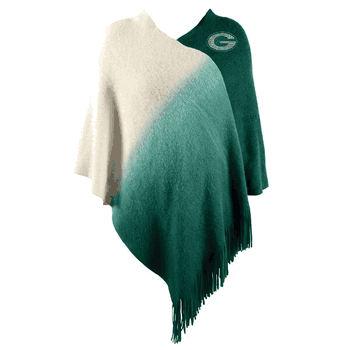 Green Bay Packers Dip Dye Poncho Green