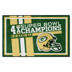 Green Bay Packers Dynasty 4ft. x 6ft. Plush Area Rug