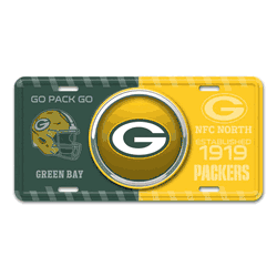 Green Bay Packers Embossed Metal License Plate