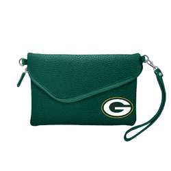 Green Bay Packers Fold Over Crossbody Pebble Green