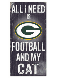 Green Bay Packers Football and My Cat 6x12 Sign