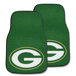 Green Bay Packers Front Carpet Car Mat Set - 2 Pieces