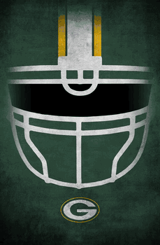 Green Bay Packers Ghost Helmet 17x26